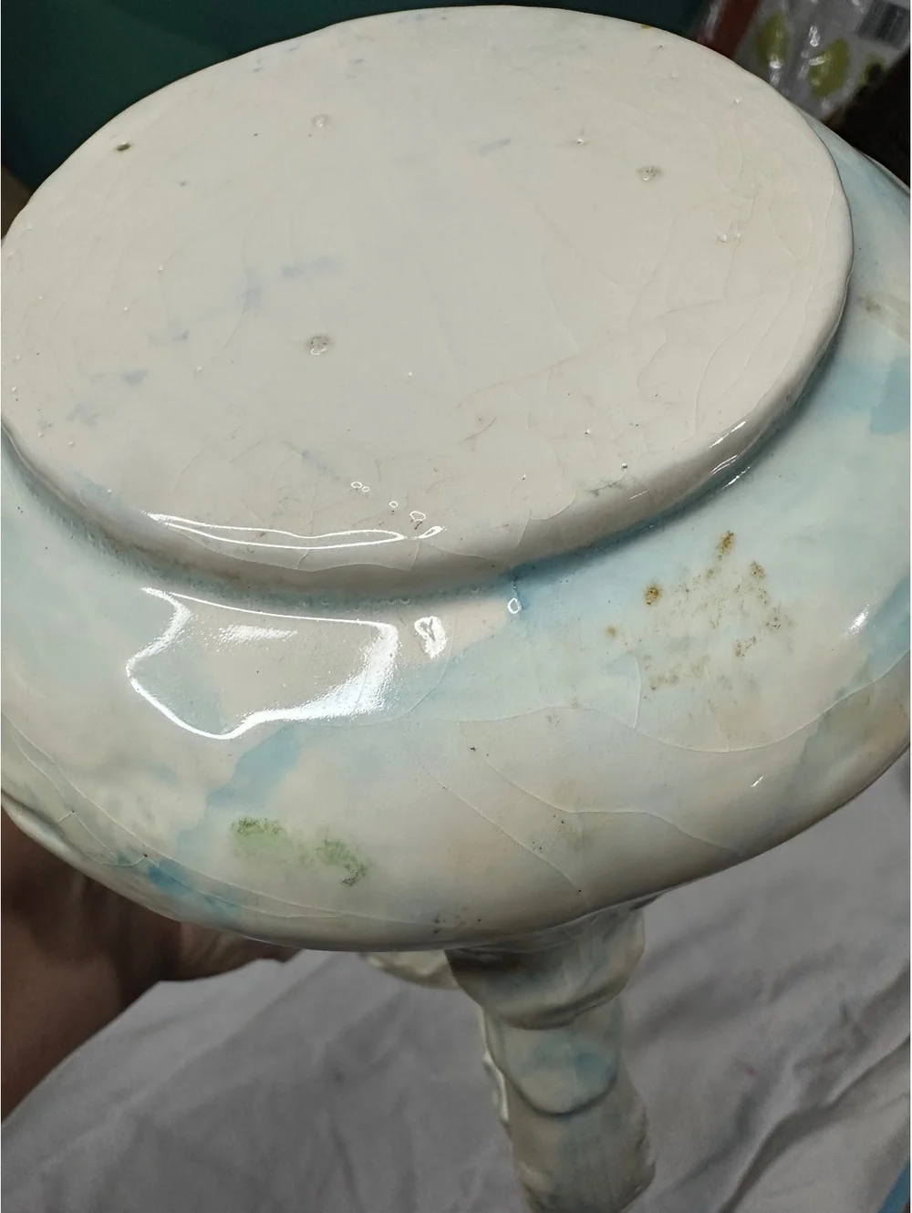 Vintage Ceramic Pitcher with Raised Relief Design